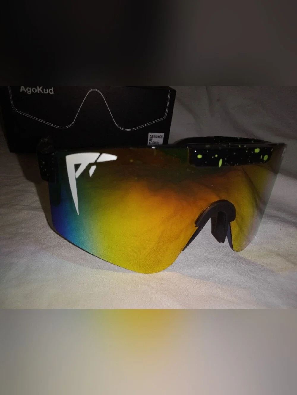 New Agokud Cycling Running Outdoors Sunglasses Adjustable Arms Rainbow Lens